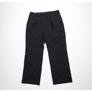 Vintage 90s Streetwear Mens 36x30 Faded Worsted Wool Wide Leg Chino Pants Black